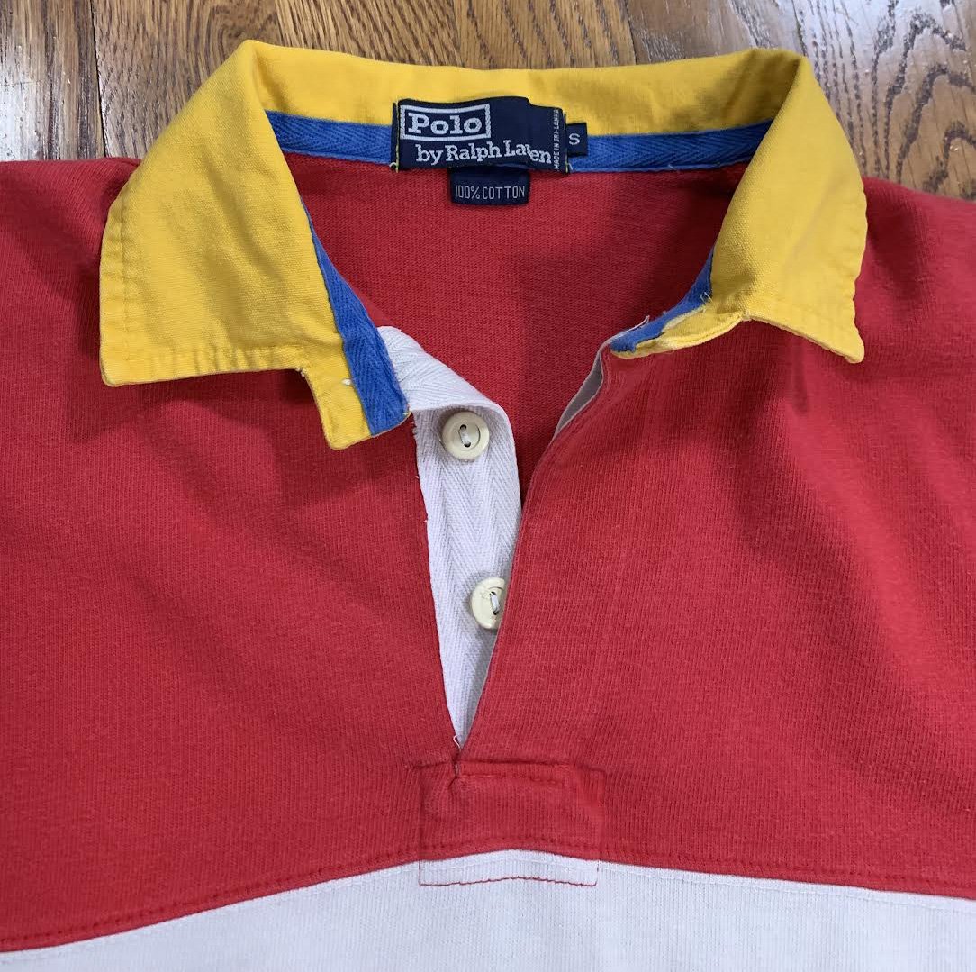 Polo by Ralph Lauren RLPC67 ラガーシャツ S Vintage Polo Ralph Lauren P-93 RLPC67 Rugby (Size S, Fits Bigger